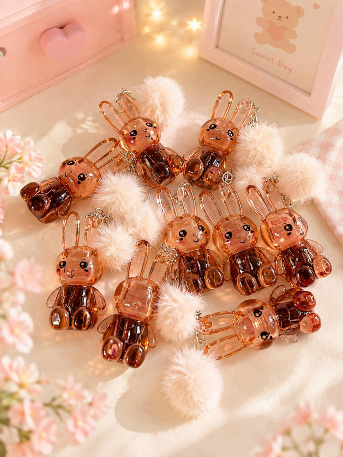Crystal bunny charm keychains group