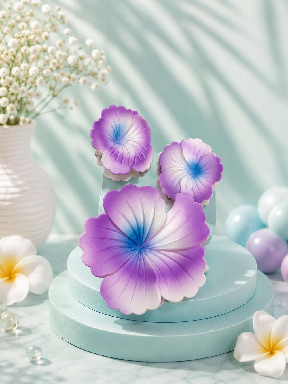 Flower Hair Claw Clip - Purple