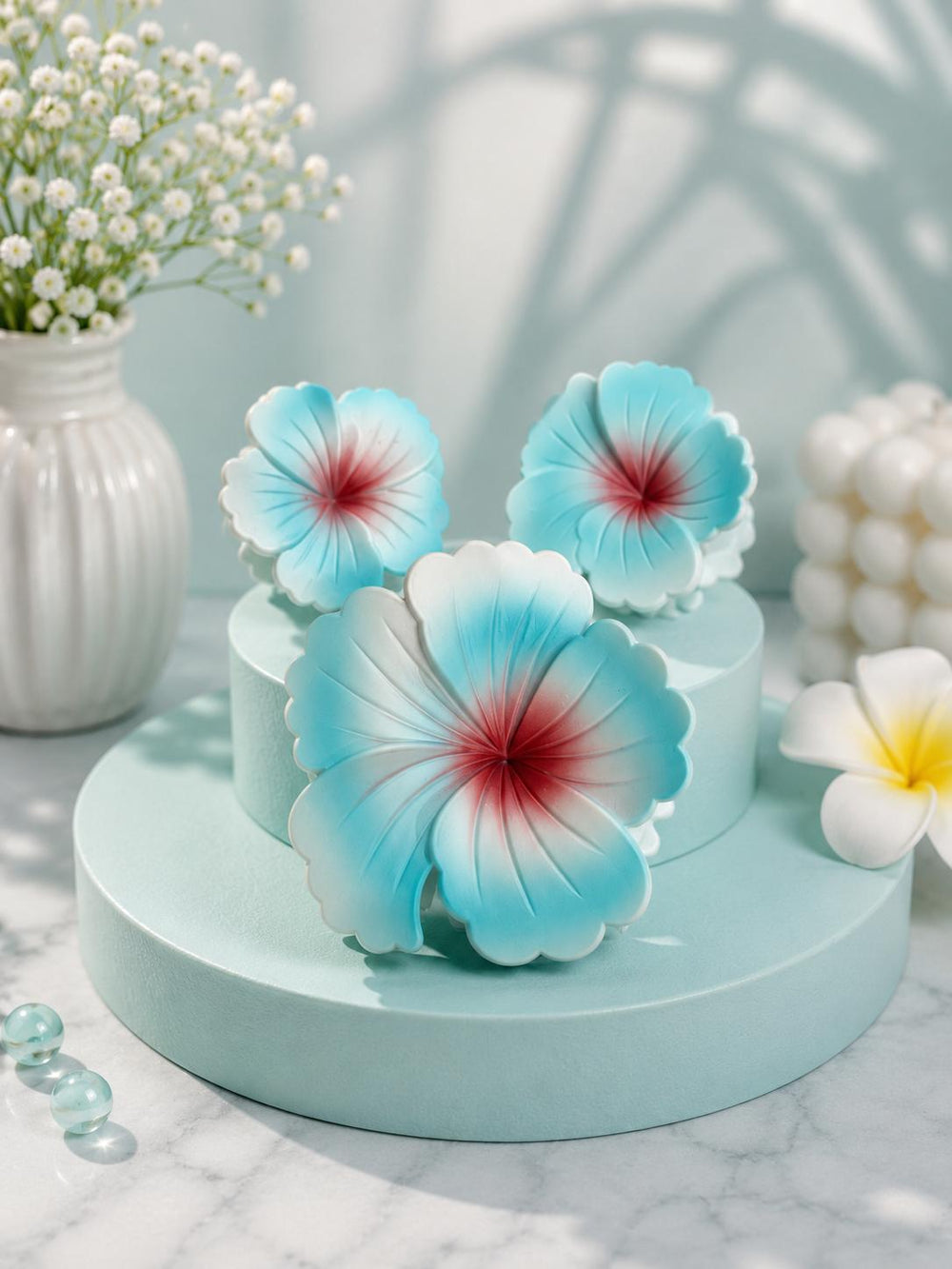 Flower Hair Claw Clip - Teal