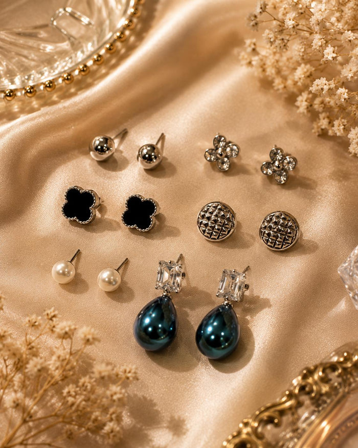 Silver Mixed Earring 6-Pair Set