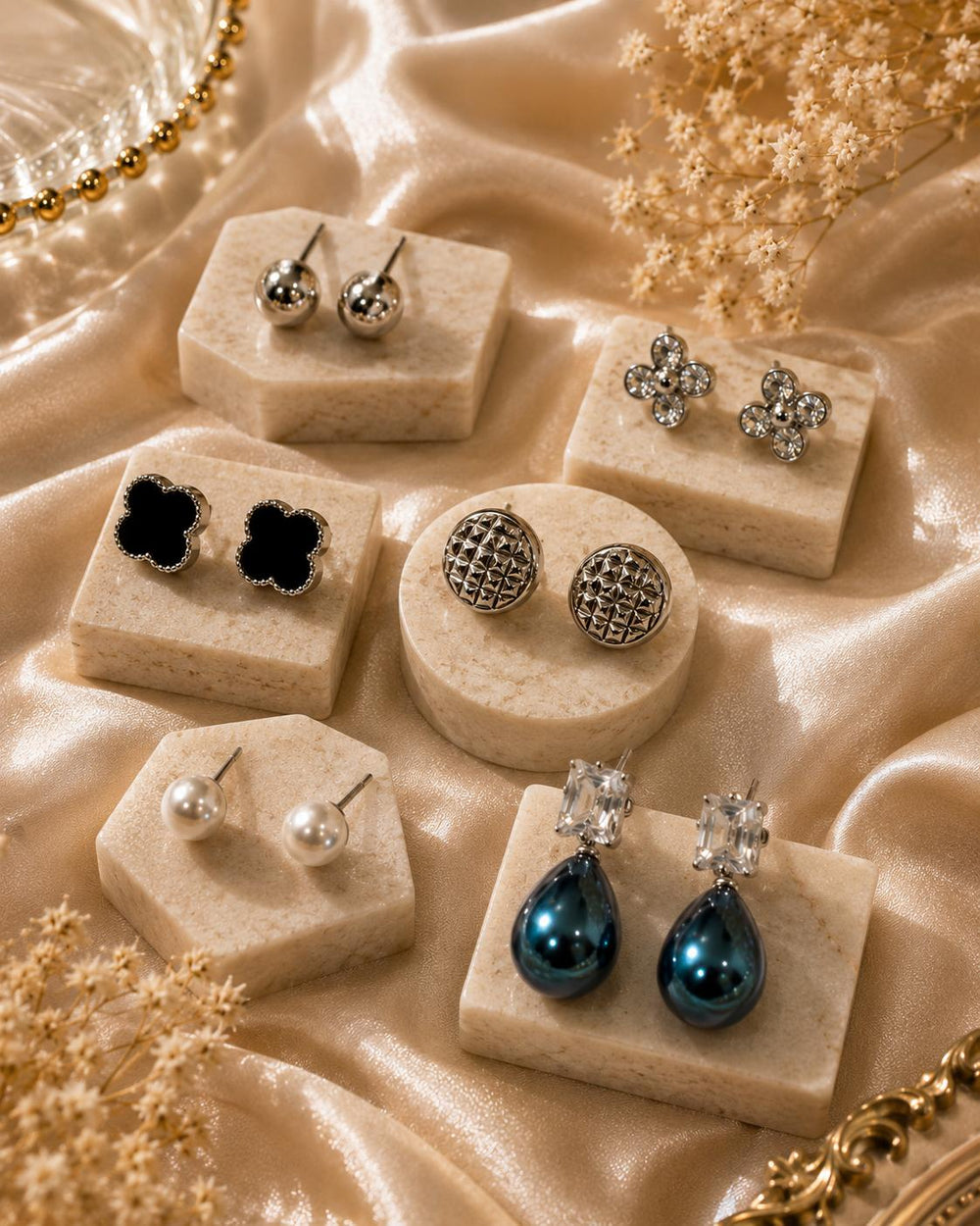 Silver Mixed Earring 6-Pair Set