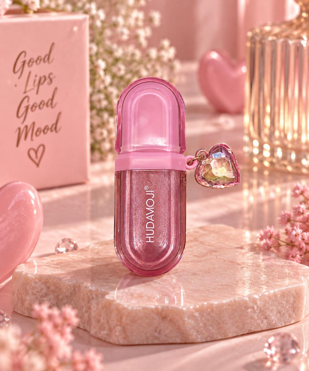 Hudamoji Gem Heart Lip Gloss single