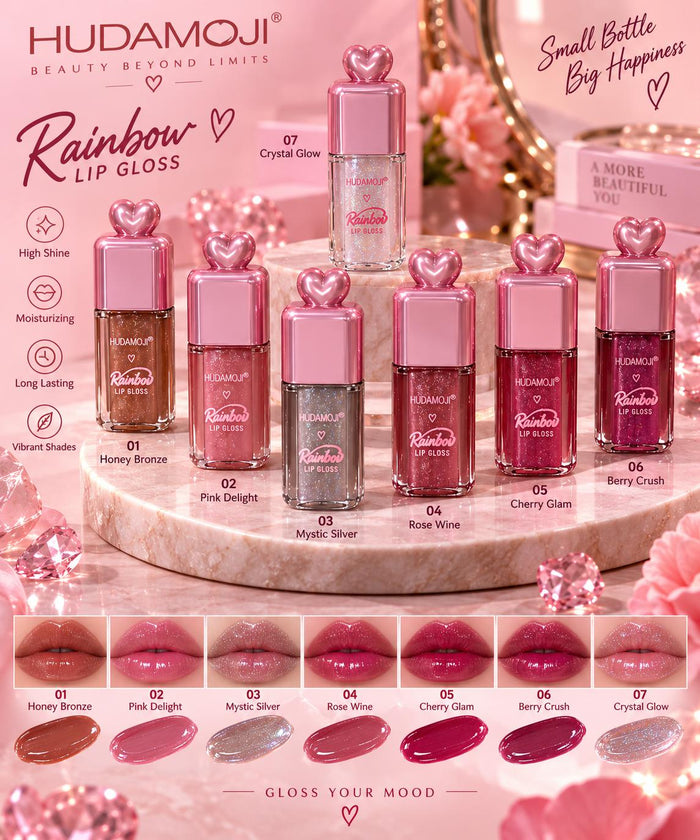 Hudamoji Rainbow Lip Gloss shades