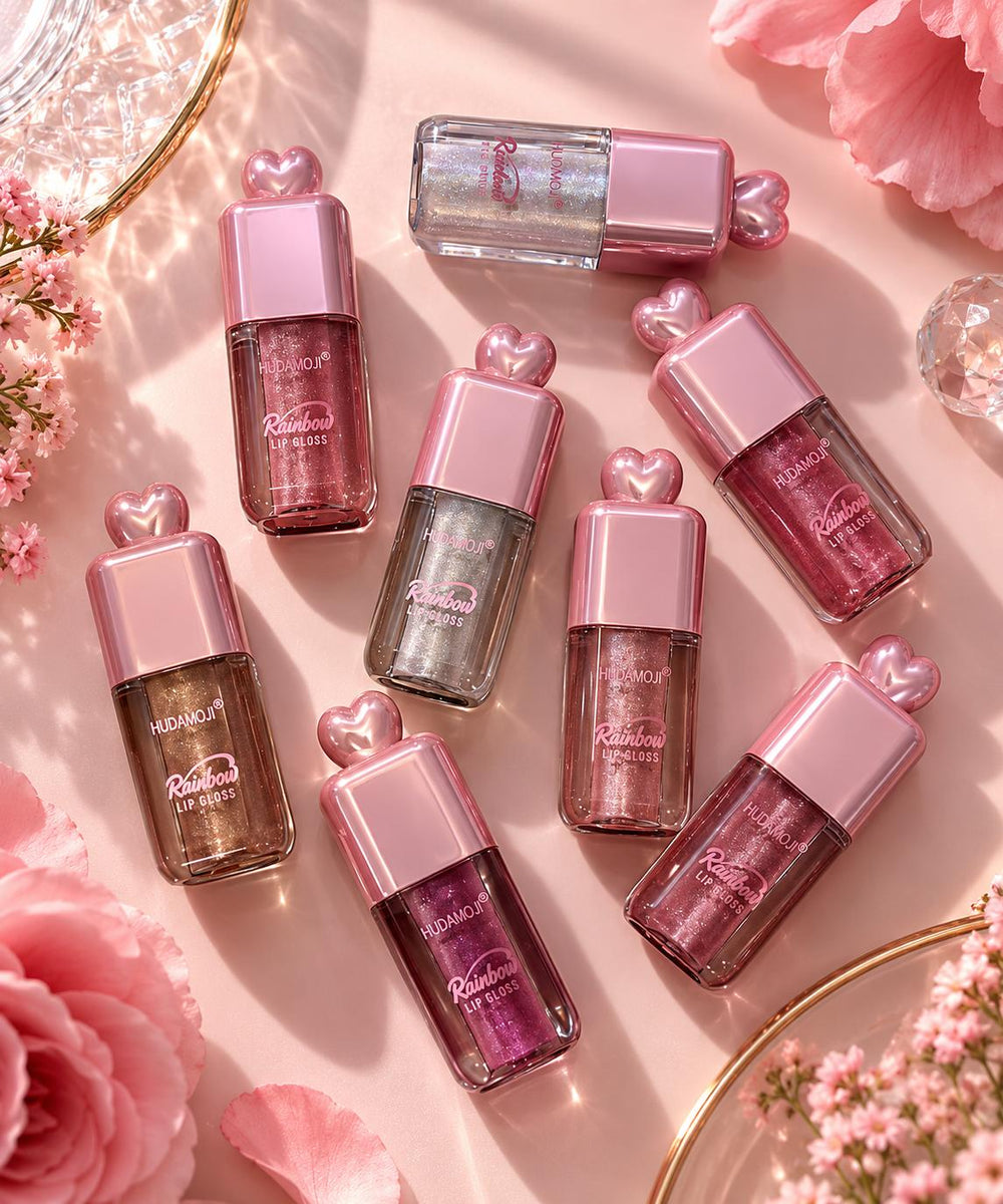 Hudamoji Rainbow Lip Gloss scattered