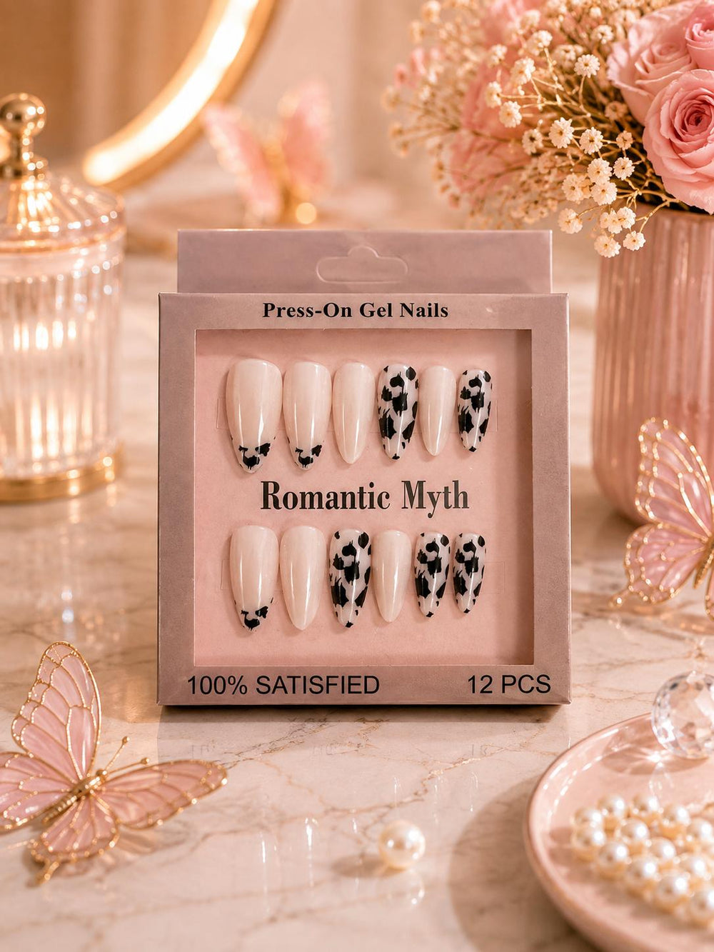 Romantic Myth Leopard Nails - Cream Leopard