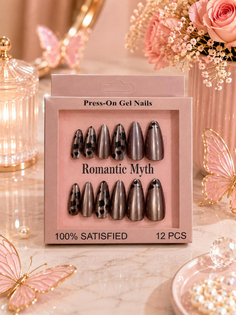 Romantic Myth Leopard Nails - Gunmetal Leopard