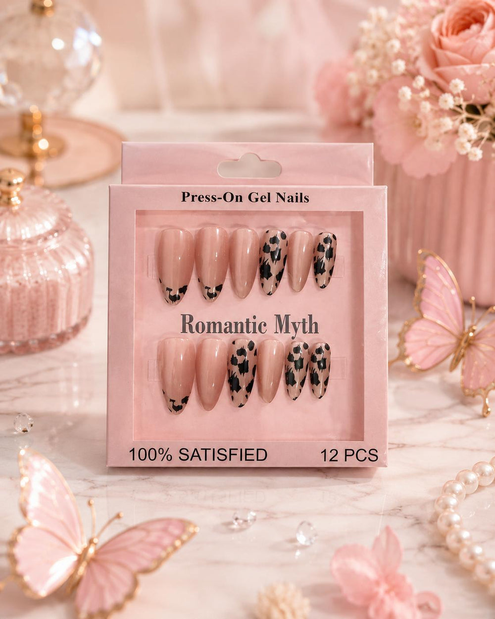 Romantic Myth Leopard Nails - Nude Leopard
