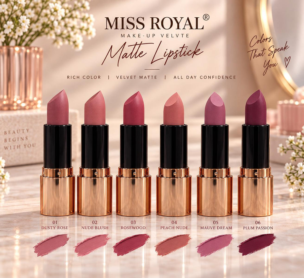 Miss Royal Velvet Matte Lipstick - 6 shades