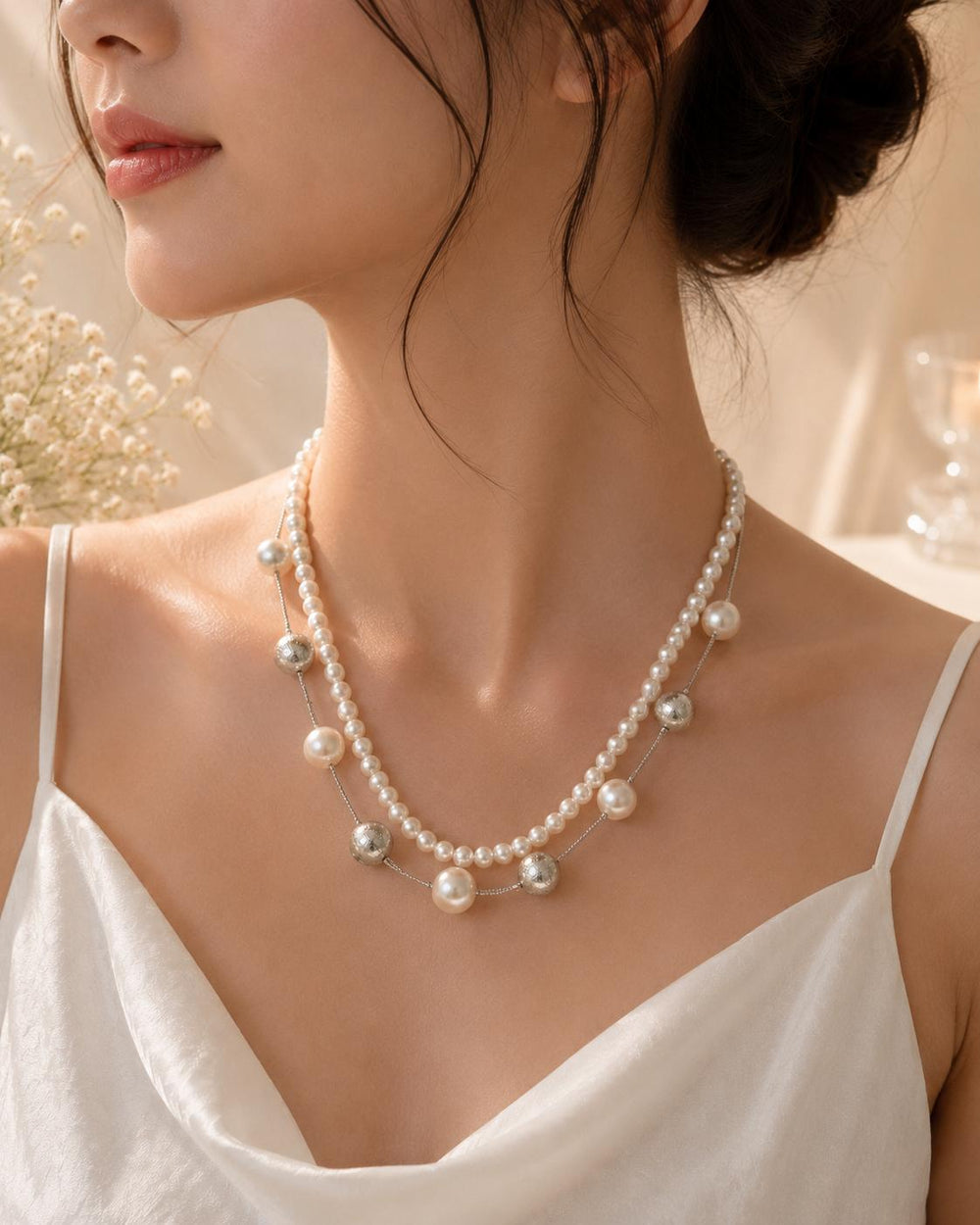 Pearl Statement Necklace Set