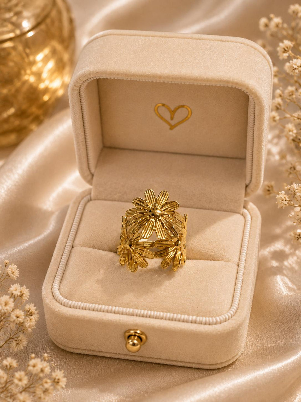 Gold Flower Cluster Ring